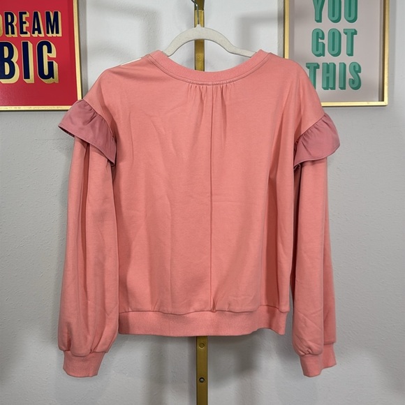 Pink Ruffle Sweatshirt with Cream Bows - Picture 8 of 10